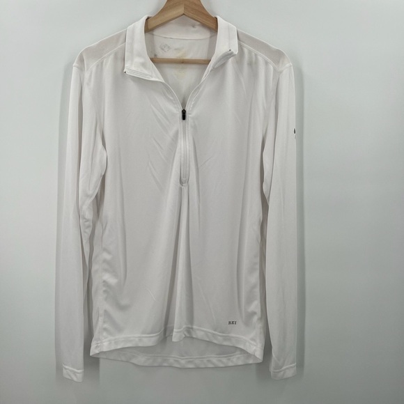 REI White Dri-Fit Pullover 1/4 zipper - Picture 1 of 4